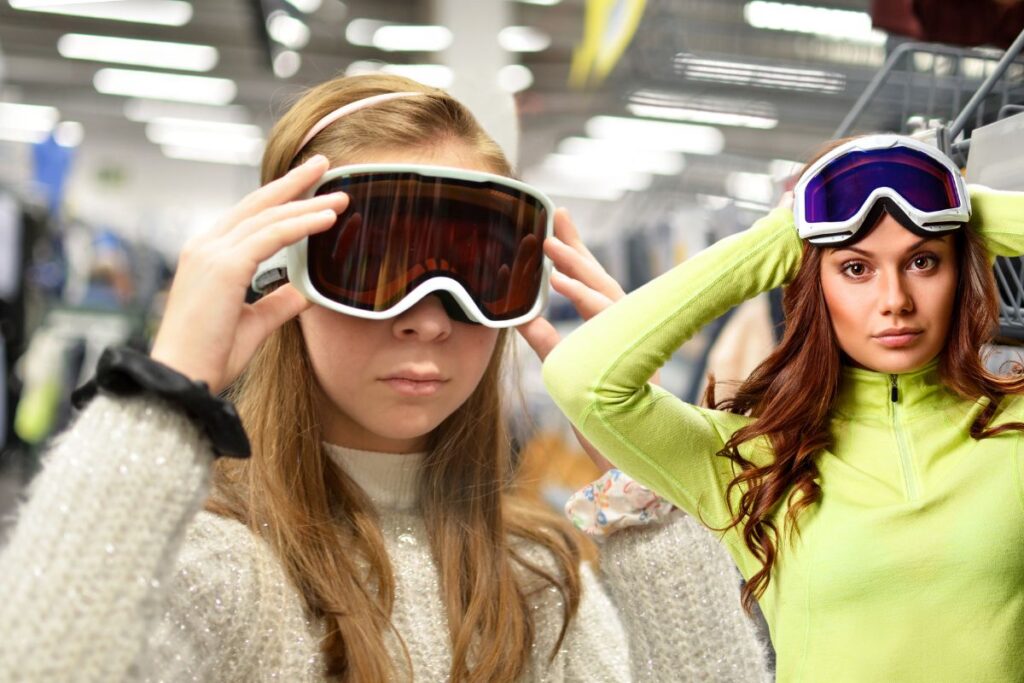 Deux amies optent pour les lunettes dotées d'un système de ventilation efficace avec des traitements anti-buée.