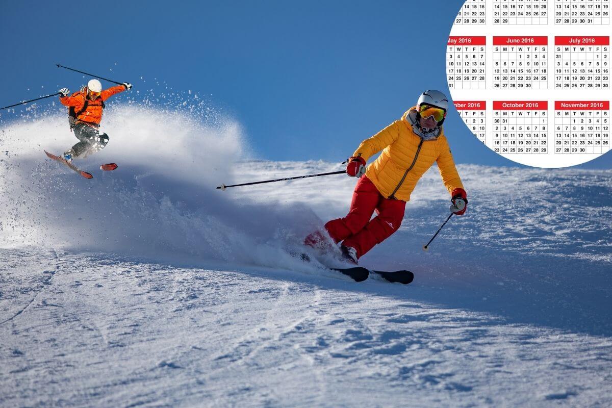 Deux sportifs fond du ski en décembre